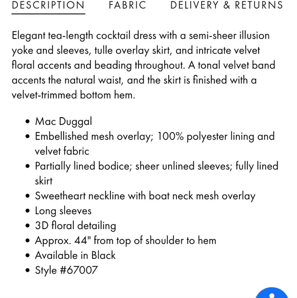 Mac Duggal Black Flower Applique Fit & Flare Dress - Picture 4 of 12